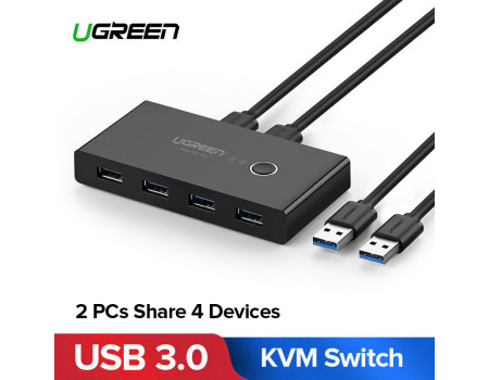 USB хаб свитч коммутатор для 2 компьютеров Ugreen USB 3.0 (UG-30768)