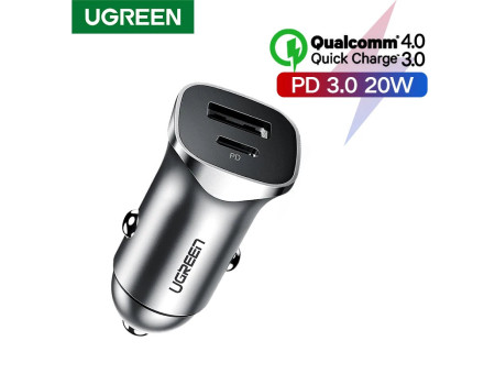 Quick Charge 4.0 автомобільна зарядка Ugreen 2 USB 20W PD (UG-30780)