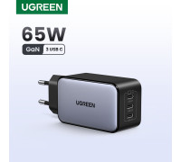 Зарядний пристрій Type-C 3 порти Ugreen 65W GaN QC 4.0 PD 3.0 PPS (UG-35529)