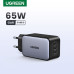Зарядное устройство Type-C 3 порта Ugreen 65W GaN QC 4.0 PD 3.0 PPS (UG-35529)