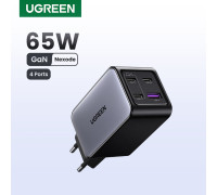 Зарядний пристрій UGREEN GAN 65W Nexode 3*USB-C 1*USB-A QC PD (UG-35531)