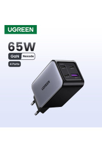 Зарядное устройство UGREEN GAN 65W Nexode 3*USB-C 1*USB-A QC PD (UG-35531)