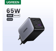 Зарядний пристрій UGREEN GAN 65W Nexode 3*USB-C 1*USB-A QC PD (UG-35531)