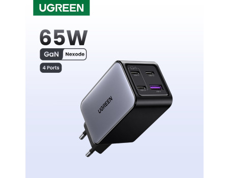 Зарядное устройство UGREEN GAN 65W Nexode 3*USB-C 1*USB-A QC PD (UG-35531)