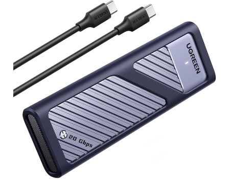 Внешний кейс для SSD M2 NVMe SATA UGREEN 20 Гбит/с USB 3.2 алюминий (UG-35576)