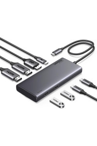 UGREEN Revodok 8 в 1 Type-C хаб для 1-2-3 мониторов HDMI DisplayPort 4k 60hz 10 Гбит/с (UG-35625)