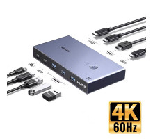 Перемикач 2 ноутбука 1 монітор 2 Type-C HDMI 4k 60hz Ugreen PD100W (UG-25959)