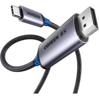 Кабель Type-C DisplayPort Thunderbolt 4/5 8k 60hz 4k 240hz Ugreen двонаправлений 2 м (UG-35880)