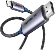 Кабель Type-C DisplayPort Thunderbolt 4/5 8k 60hz 4k 240hz Ugreen двонаправлений 2 м (UG-35880)