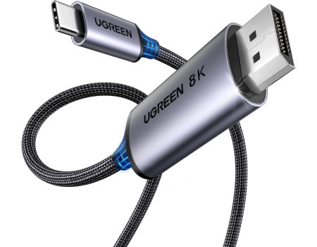 Кабель Type-C DisplayPort Thunderbolt 4/5 8k 60hz 4k 240hz Ugreen двунаправленный 2 м (UG-35880)