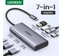 Хаб для двух мониторов 2 x HDMI 4k Type-C Ugreen 7-в-1 PD 100W Thunderbolt 4 (UG-35897)