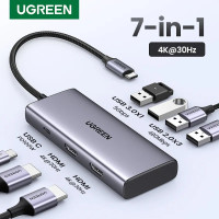 Хаб для двух мониторов 2 x HDMI 4k Type-C Ugreen 7-в-1 PD 100W Thunderbolt 4 (UG-35897)