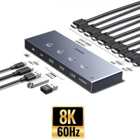 Перемикач на 4 комп'ютери до 1 монітора Switch HDMI 2.1 Ugreen 8k 60hz USB 3.0 (UG-35986)