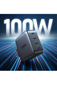 Быстрое зарядное устройство Ugreen GaN X 100W 3 Type-C+USB-A PD 3.0 QC4.0 (UG-40747)
