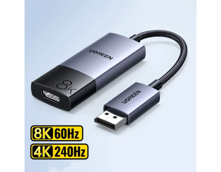Перехідник DisplayPort HDMI 2.1 8K 60hz 4K 240hz 2K 240hz 144hz DP 1.4 Ugreen (40948)