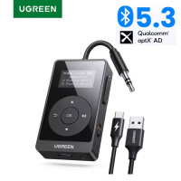 Передавач + приймач 2-в-1 Ugreen Airplane Bluetooth 5.3 aptX Adaptive aptX HD 3.5мм Aux (UG-45492)