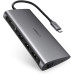 Хаб UGREEN USB-C 8-в-1 3 * USB 3.0 VGA PD 60W Gigabit Ethernet SD/TF (UG-50539)