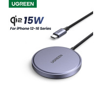 Бездротова зарядка Apple MagSafe UGREEN MagFlow Qi2 15W для iPhone 16 /15/14/13/12 (UG-55206)