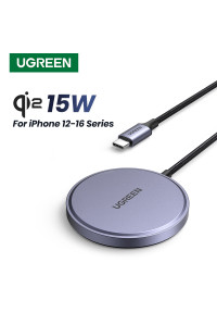 Беспроводная зарядка Apple MagSafe UGREEN MagFlow Qi2 15W для iPhone 16 /15/14/13/12 (UG-55206)