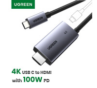 Кабель UGREEN Type-C HDMI Thunderbolt 4k 60hz 2k 120hz 1080P 240hz PD 100W 2 м (UG-55330)