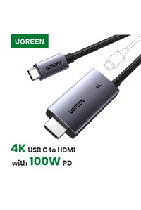 Кабель UGREEN Type-C HDMI Thunderbolt 4k 60hz 2k 120hz 1080P 240hz PD 100W 2 м (UG-55330)