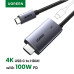 Кабель UGREEN Type-C HDMI Thunderbolt 4k 60hz 2k 120hz 1080P 240hz PD 100W 2 м (UG-55330)