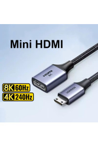 Перехідник Mini HDMI - HDMI 2.1 8k 60hz 4k 240hz 165hz 144hz 120hz Ugreen (UG-HD181)