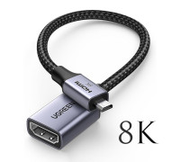 Переходник Micro HDMI - HDMI 2.1 8k 60hz 4k 240hz 180hz 144hz Ugreen (UG-HD182)