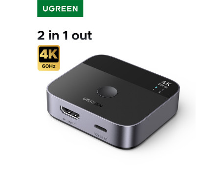 Переключатель Type-C+HDMI Switch Ugreen 2 в 1 4k 60hz для 2 компьютеров (UG-55452)