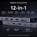 Хаб UGREEN Revodok Pro 12-в-1 для 1-2-3 моніторів 4k 120hz DP HDMI 10 Гбіт/с 100W (UG-55767)