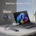 Хаб UGREEN Revodok Pro 12-в-1 для 1-2-3 моніторів 4k 120hz DP HDMI 10 Гбіт/с 100W (UG-55767)