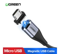 Магнитный кабель Micro USB для быстрой зарядки Ugreen 2.4A 1 м