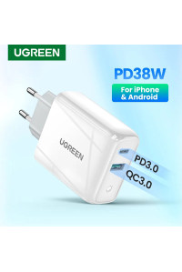Зарядка для телефона USB-C Type-A 38W PD3.0 Quick Charge 4.0 (UG-60468)
