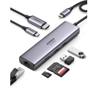Хаб для Макбука M4 7-в-1 Ugreen Type-C RJ45 4K 60Hz HDMI PD 100W (UG-CM512)
