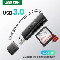 USB картридер SD/Micro SD 2 TB USB 3.0 Ugreen одновременная работа карт 
