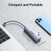 UGREEN USB 3.0 хаб + Gigabit Ethernet адаптер 1000 Мбит/с RJ45 LAN (UG-60812)