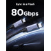  Кабель Type-C Type-C USB4 Thunderbolt 5 16k 80 Гбит/с 240W PD3.1 Ugreen 1 м (UG-L706)