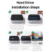 Хаб подставка для Mac Mini M4/ M4 Pro 11 в 1 Ugreen слот NVMe 8TB 10Gbps USB-A/C SD/TF (UG-65487)
