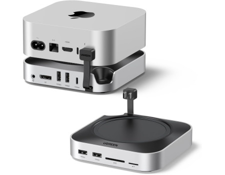 Підставка хаб для Mac mini M4 і M4 Pro Ugreen 10 в 1 DisplayPort 4k USB 3.2 M.2 NVMe слот (UG-65488)