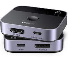 Перемикач DisplayPort+Type-C Switch 2 в 1 8k 60hz 4k 240hz Ugreen (UG-65878)
