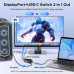 Перемикач DisplayPort+Type-C Switch 2 в 1 8k 60hz 4k 240hz Ugreen (UG-65878)