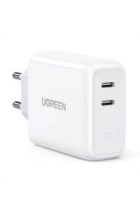 Зарядка на 2 Type-C Ugreen 36W Мережева для iPhone iPad Macbook Samsung