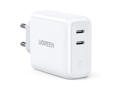 Зарядка на 2 Type-C PD Ugreen 36W Мережева для iPhone iPad Macbook Samsung