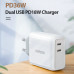 Зарядка на 2 Type-C PD Ugreen 36W Мережева для iPhone iPad Macbook Samsung