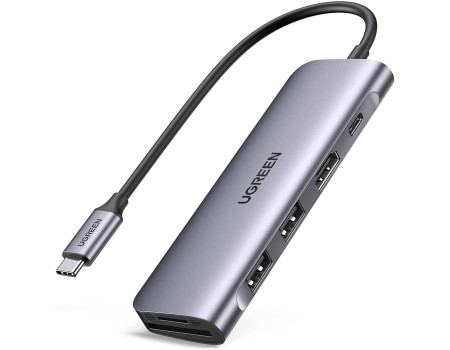 USB-C Хаб для Macbook M1 M2 M3 6-в-1 Ugreen USB 3.0 PD 100W 4k HDMI картрідер SD/TF