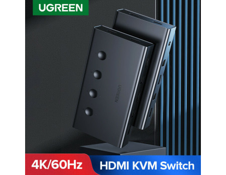 Перемикач 4 комп'ютери до 1 монітора Ugreen Switch HDMI USB 4k 60hz (UG-70439)