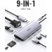 Хаб для Macbook Pro Air M1 M2 9-в-1 Ugreen 4k 60hz Type-C USB 3.0 HDMI VGA 100W