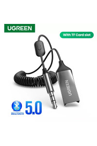 Блютуз адаптер в машину Ugreen Bluetooth 5.0 c поддержкой карт TF/Micro SD (UG-70603)