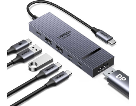  Хаб Type-C DisplayPort 6-в-1 4k 60hz PD 100W USB 3.2 10 Гбит/с Ugreen (UG-75244)