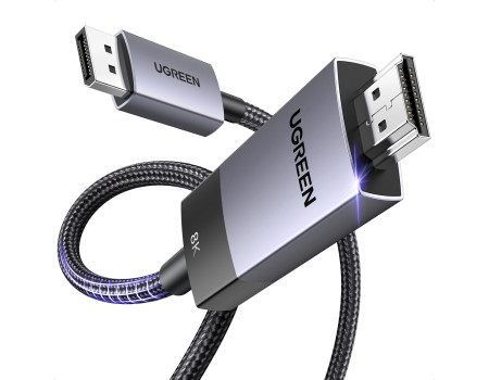  Кабель DisplayPort 1.4 HDMI 2.1 Ugreen 8K-60hz 4K-144hz 2K-240hz 1080-240hz DP HDR